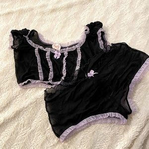 Crop top and panty lingerie